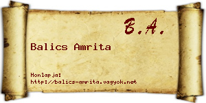 Balics Amrita névjegykártya